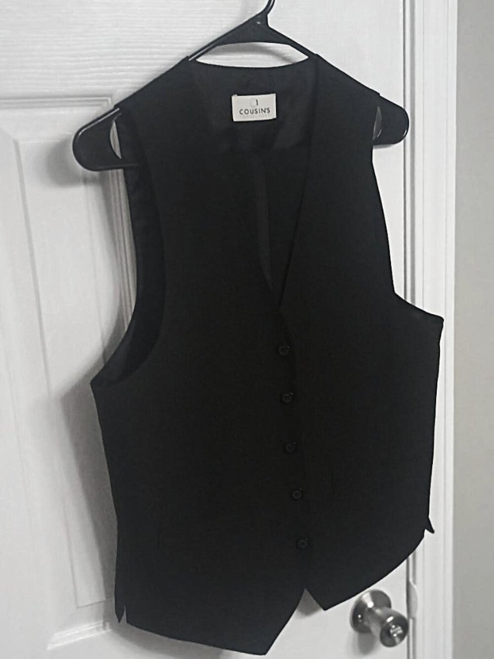Cousin's Formal Wear Men Black Vest & Pants Set XS